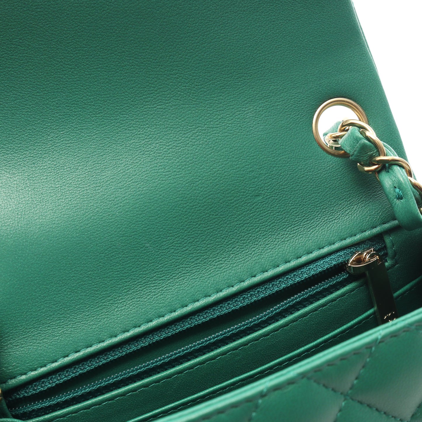 ミニマトラッセ チェーンショルダーバッグ ラムスキン グリーン ゴールド金具 シャネル バッグ CHANEL