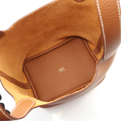 ピコタンロックPM ゴールド ハンドバッグ トリヨンクレマンス ブラウン ゴールド金具 K刻印 エルメス バッグ HERMES