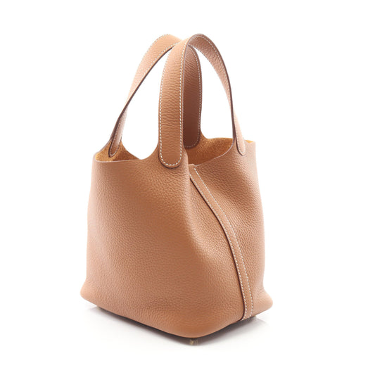 ピコタンロックPM ゴールド ハンドバッグ トリヨンクレマンス ブラウン ゴールド金具 K刻印 エルメス バッグ HERMES