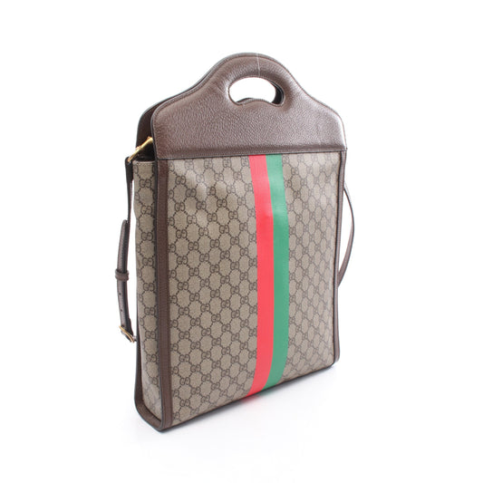 GGスプリーム ハンドバッグ トートバッグ PVC レザー ベージュ ブラウン マルチカラー 2WAY グッチ バッグ GUCCI