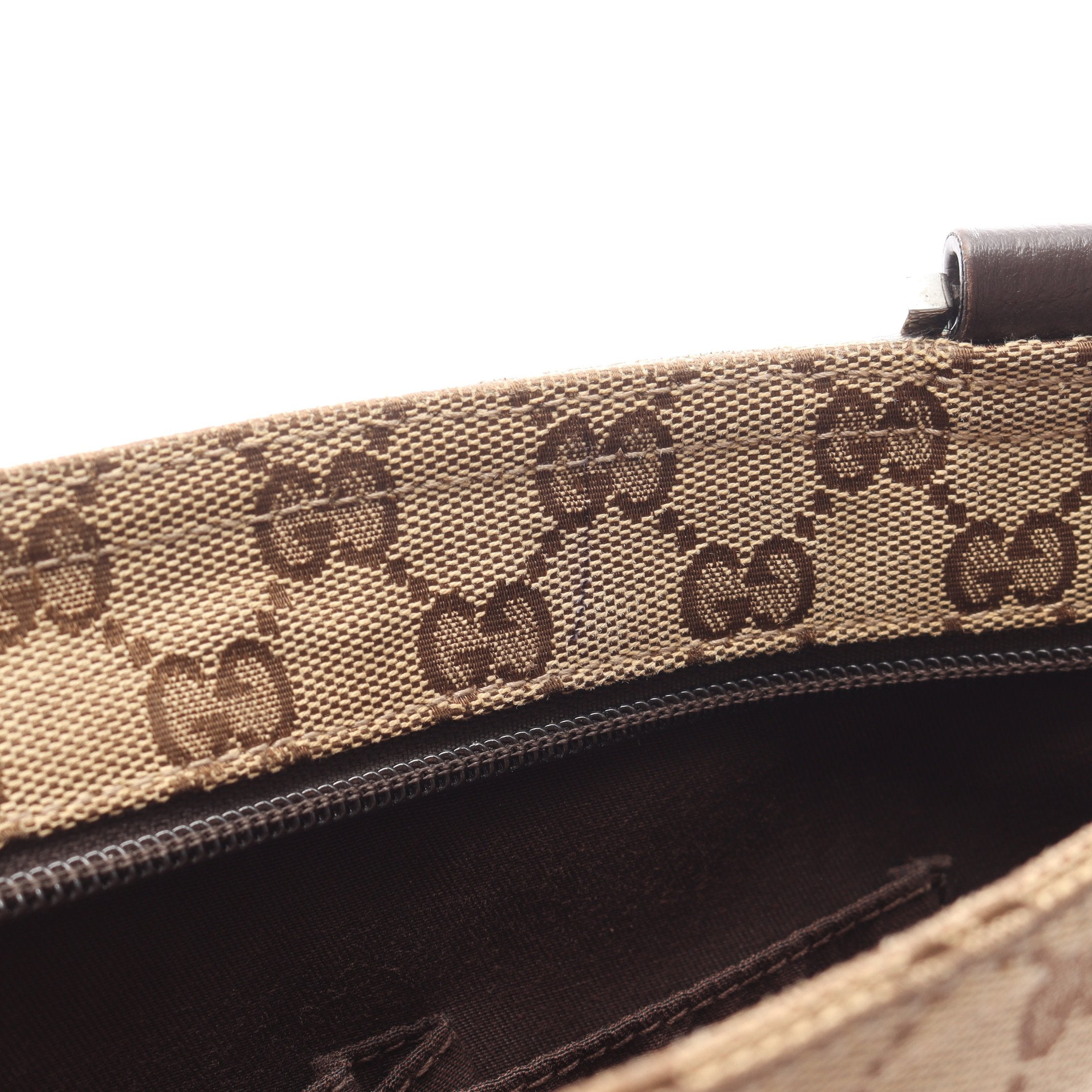 GUCCI アクセサリーポーチ シェリーライン GGキャンバス ロゴ ブラウン GUCCI GGキャンバス シェリーライン アクセサリーポーチ ハンドバッグ