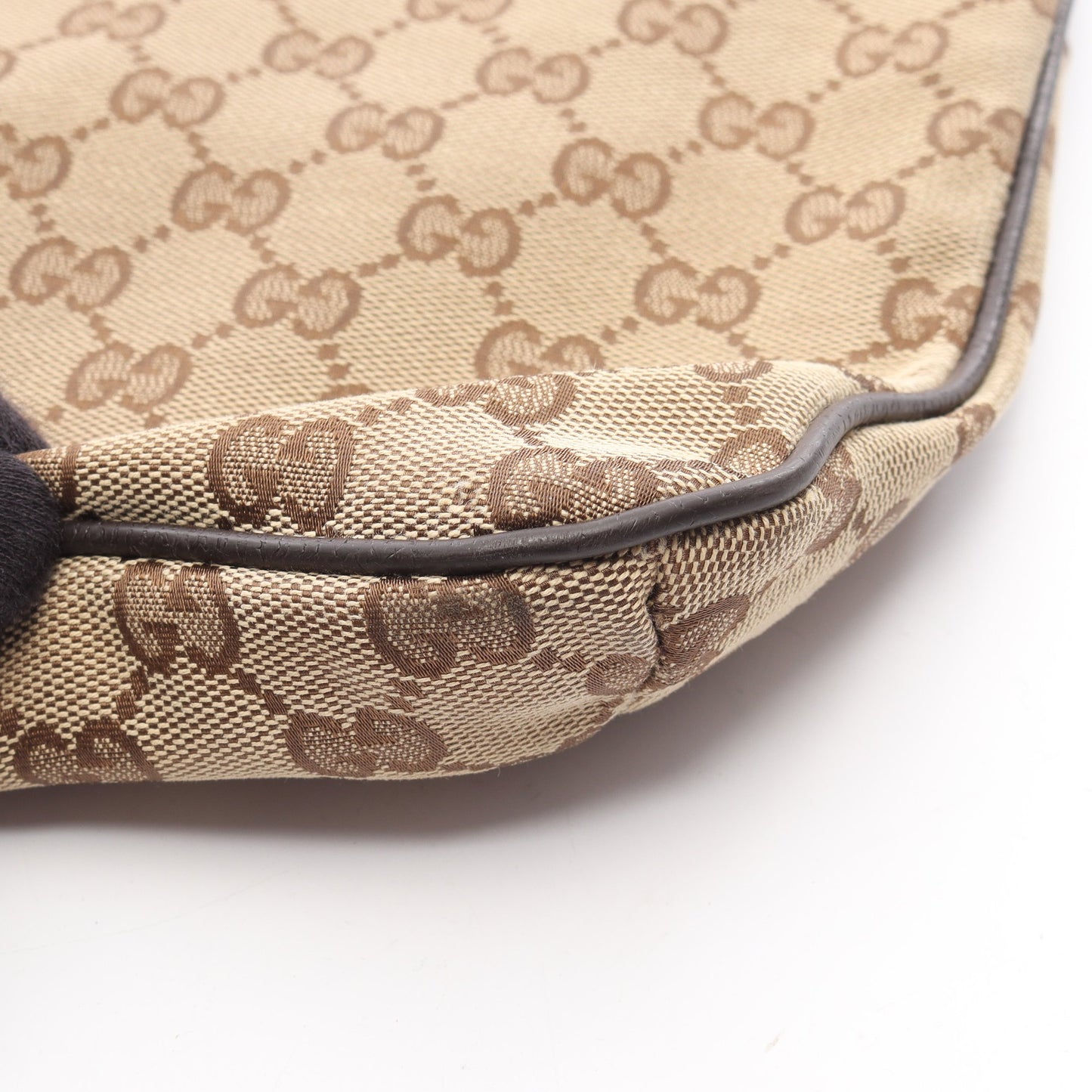 GGキャンバス シェリーライン ショルダーバッグ キャンバス レザー ベージュ ブラウン マルチカラー グッチ バッグ GUCCI