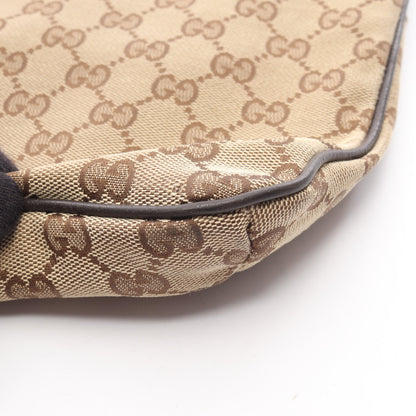 GGキャンバス シェリーライン ショルダーバッグ キャンバス レザー ベージュ ブラウン マルチカラー グッチ バッグ GUCCI