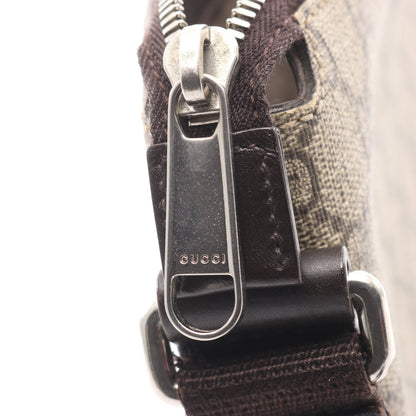 GGスプリーム ショルダーバッグ PVC レザー グレーベージュ ダークブラウン グッチ バッグ GUCCI