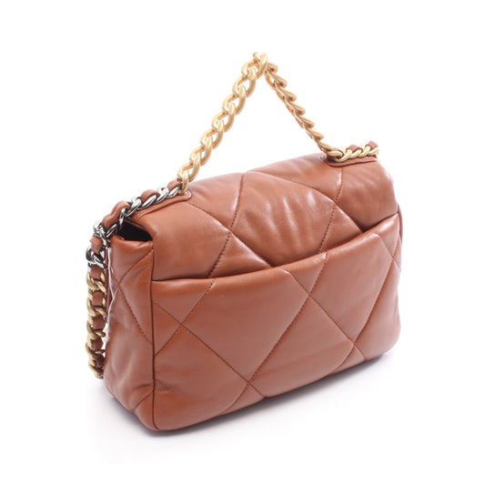 19 ディズヌフ マトラッセ チェーンショルダーバッグ レザー ブラウン コンビ金具 シャネル バッグ CHANEL