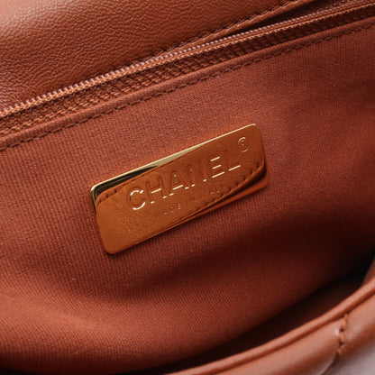 19 ディズヌフ マトラッセ チェーンショルダーバッグ レザー ブラウン コンビ金具 シャネル バッグ CHANEL