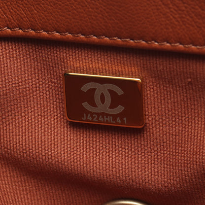 19 ディズヌフ マトラッセ チェーンショルダーバッグ レザー ブラウン コンビ金具 シャネル バッグ CHANEL