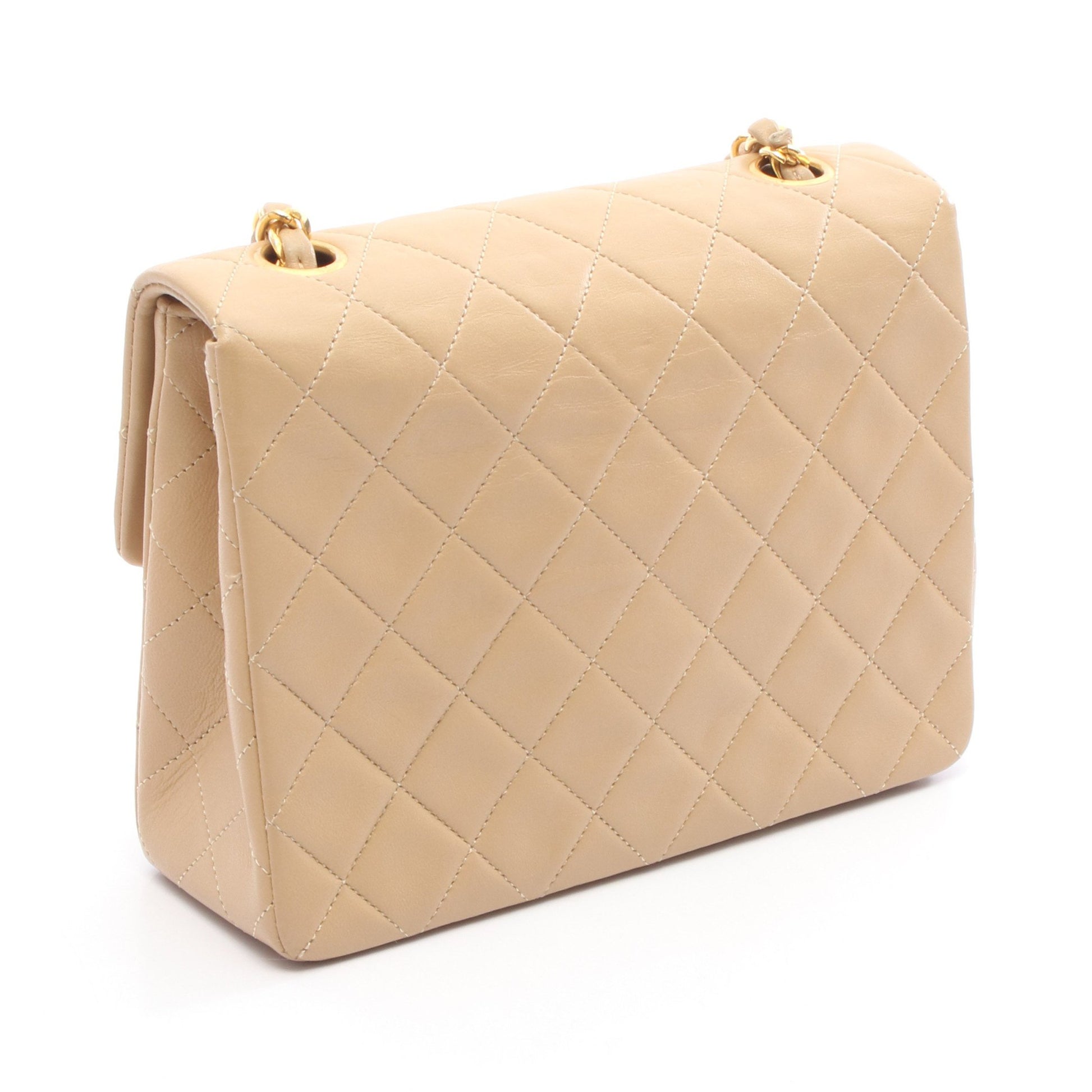 ミニマトラッセ20 チェーンショルダーバッグ レザー ベージュ ゴールド金具 シャネル バッグ CHANEL