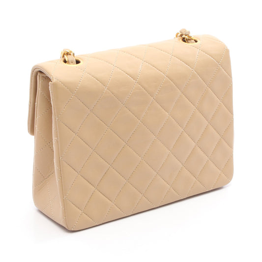 ミニマトラッセ20 チェーンショルダーバッグ レザー ベージュ ゴールド金具 シャネル バッグ CHANEL