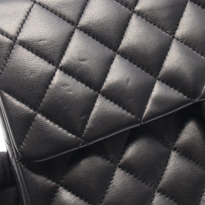 マトラッセ Wフラップ Wチェーンショルダーバッグ ラムスキン ブラック ゴールド金具 シャネル バッグ CHANEL