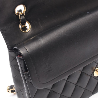 マトラッセ Wフラップ Wチェーンショルダーバッグ ラムスキン ブラック ゴールド金具 シャネル バッグ CHANEL