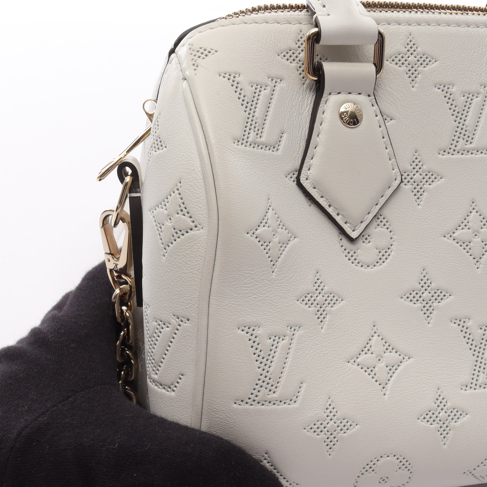 スピーディ バンドリエール20 モノグラム ハンドバッグ レザー オフホワイト 2WAY ルイヴィトン バッグ LOUIS VUITTON