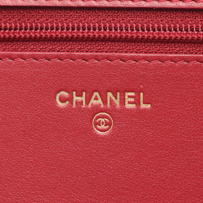 ボーイシャネル チェーンウォレット キャビアスキン レッド ゴールド金具 シャネル バッグ CHANEL