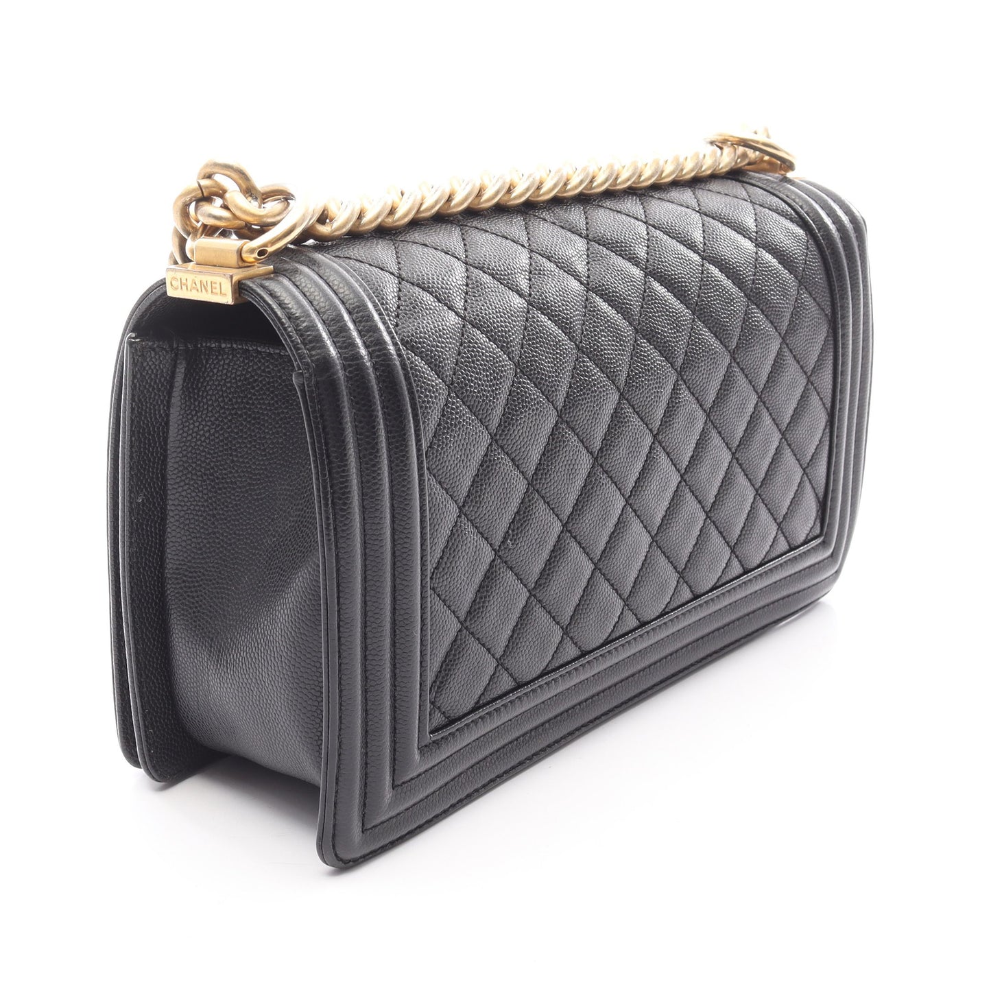 ボーイシャネル チェーンショルダーバッグ キャビアスキン ブラック ゴールド金具 シャネル バッグ CHANEL