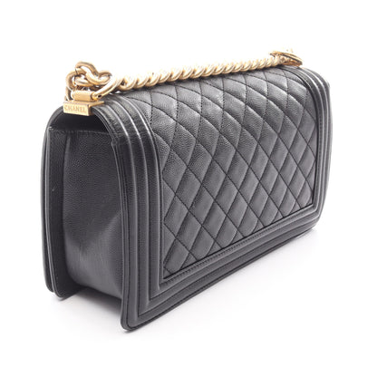 ボーイシャネル チェーンショルダーバッグ キャビアスキン ブラック ゴールド金具 シャネル バッグ CHANEL