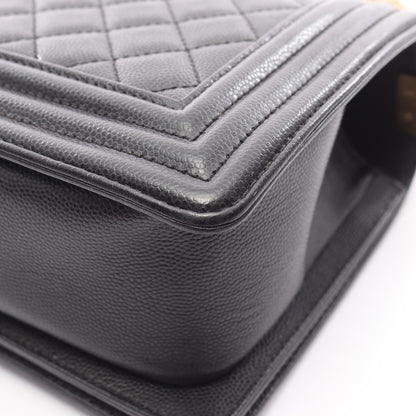 ボーイシャネル チェーンショルダーバッグ キャビアスキン ブラック ゴールド金具 シャネル バッグ CHANEL