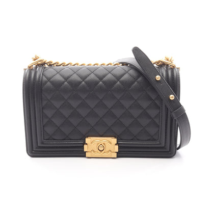 ボーイシャネル チェーンショルダーバッグ キャビアスキン ブラック ゴールド金具 シャネル バッグ CHANEL