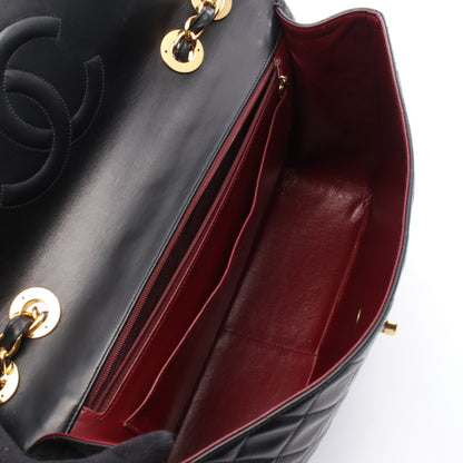 デカマトラッセ34 シングルフラップ Wチェーンショルダーバッグ ラムスキン ブラック ゴールド金具 シャネル バッグ CHANEL