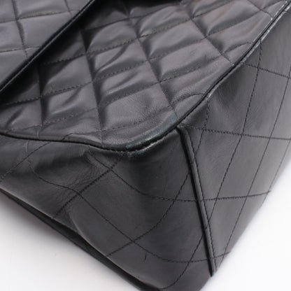 デカマトラッセ34 シングルフラップ Wチェーンショルダーバッグ ラムスキン ブラック ゴールド金具 シャネル バッグ CHANEL