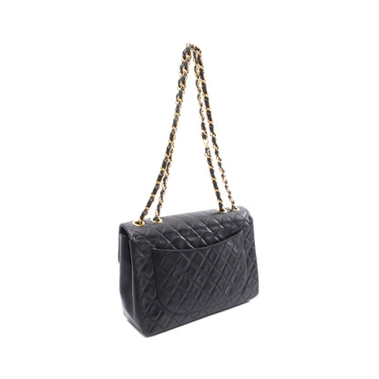 デカマトラッセ34 シングルフラップ Wチェーンショルダーバッグ ラムスキン ブラック ゴールド金具 シャネル バッグ CHANEL