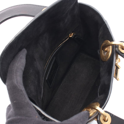 レディディオール スモール ハンドバッグ レザー ブラック 2WAY クリスチャンディオール バッグ Christian Dior
