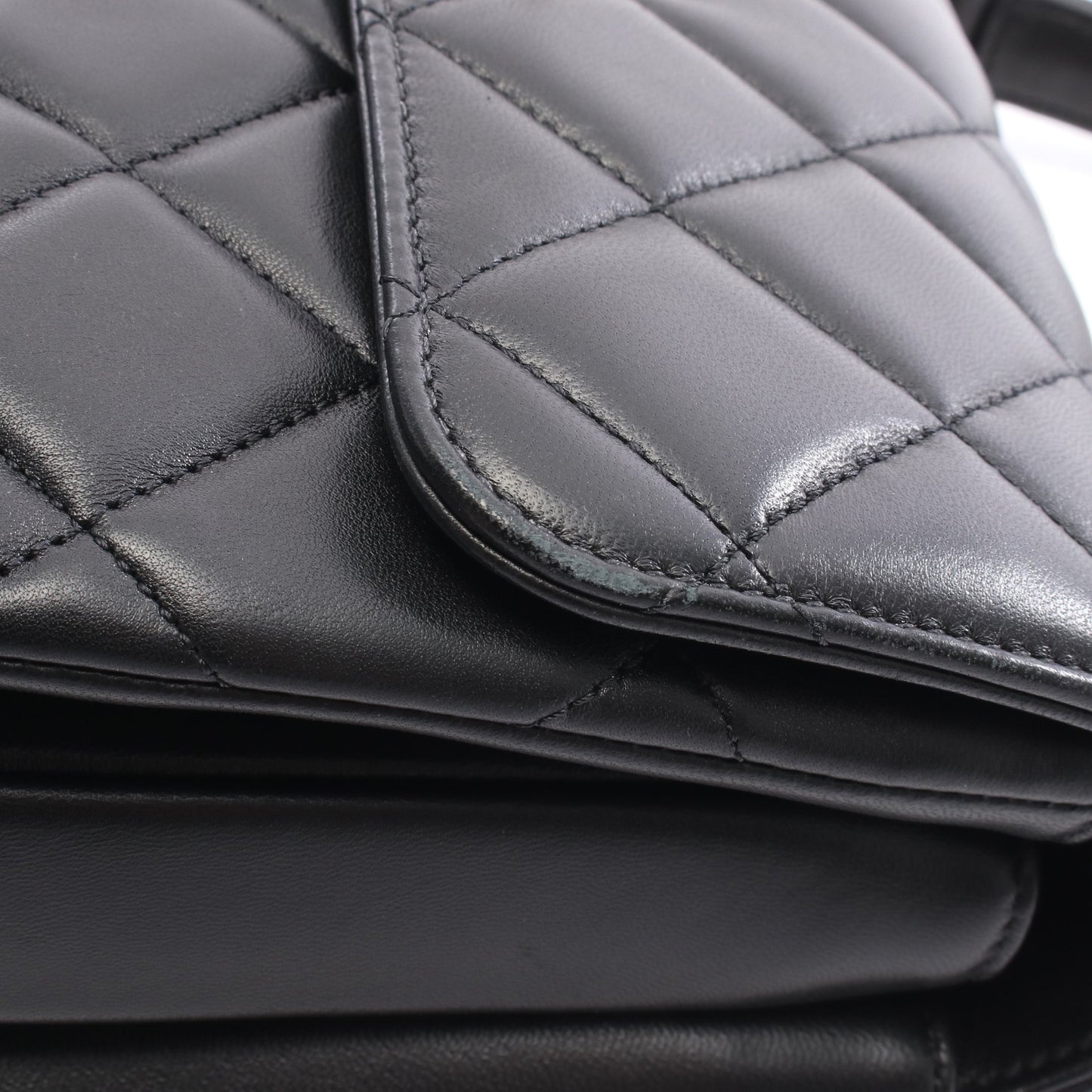 ショルダーバッグ スモール トップハンドル フラップ チェーンショルダーバッグ ラムスキン ブラック ゴールド金具 2WAY シャネル バッグ CHANEL