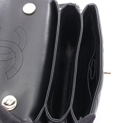ショルダーバッグ スモール トップハンドル フラップ チェーンショルダーバッグ ラムスキン ブラック ゴールド金具 2WAY シャネル バッグ CHANEL