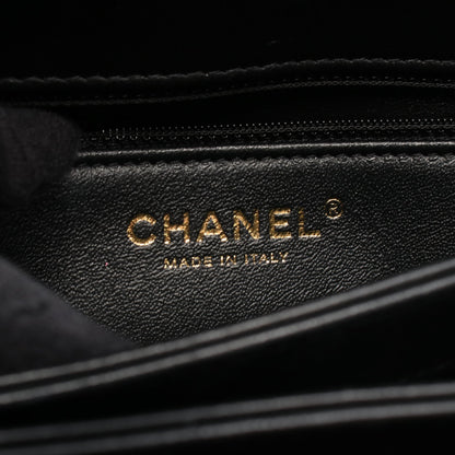 ショルダーバッグ スモール トップハンドル フラップ チェーンショルダーバッグ ラムスキン ブラック ゴールド金具 2WAY シャネル バッグ CHANEL