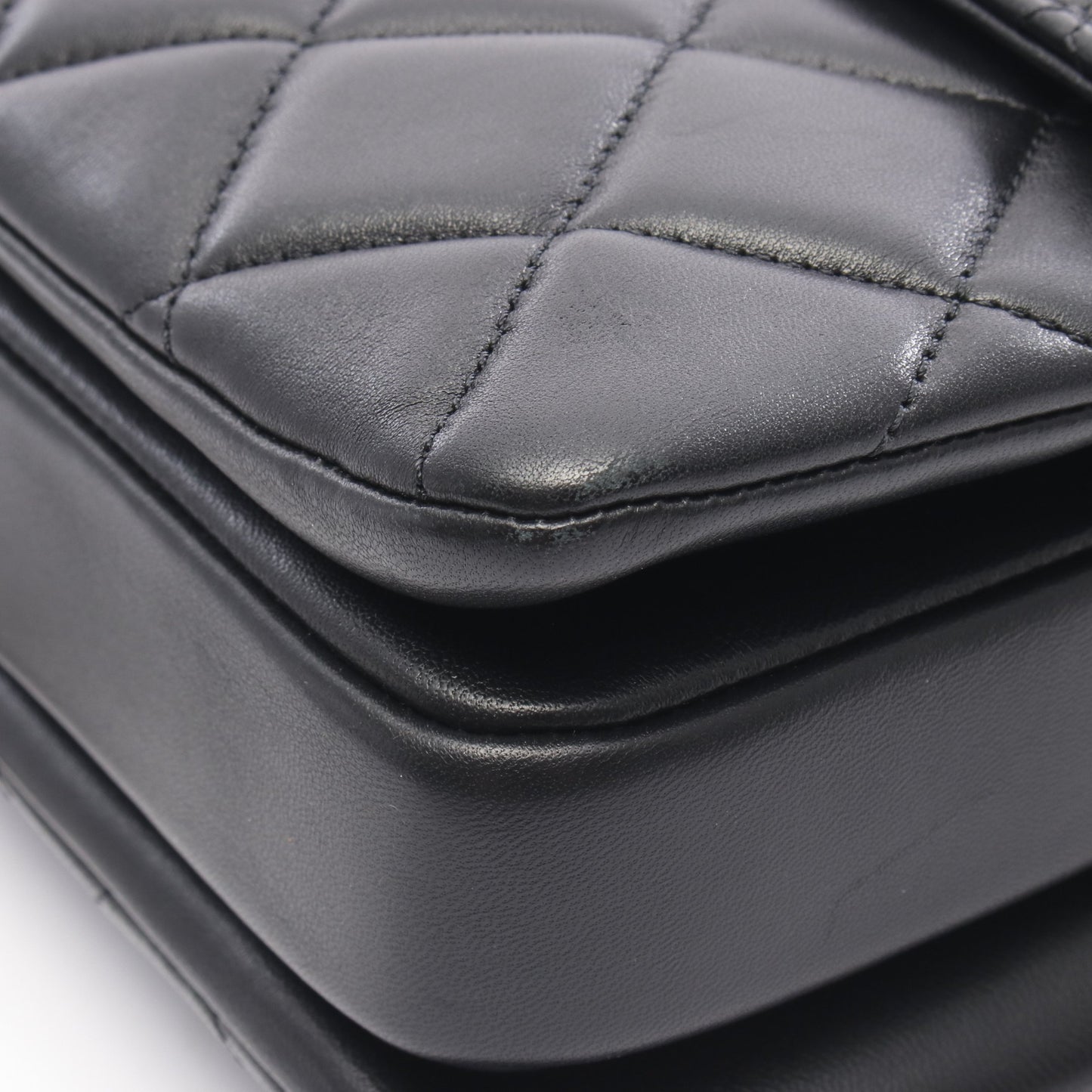 ショルダーバッグ スモール トップハンドル フラップ チェーンショルダーバッグ ラムスキン ブラック ゴールド金具 2WAY シャネル バッグ CHANEL