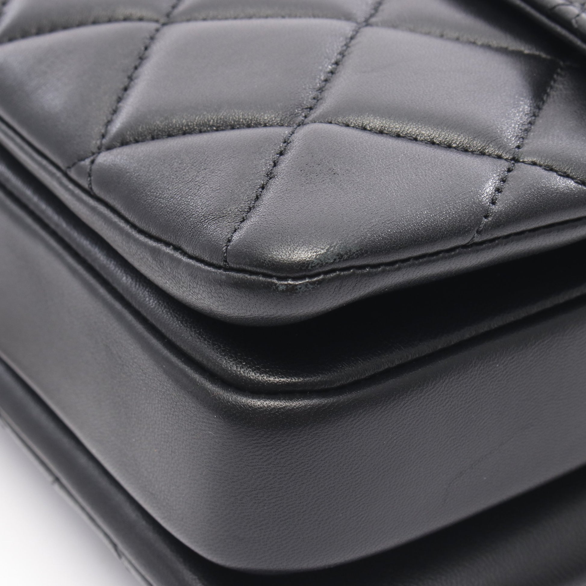 ショルダーバッグ スモール トップハンドル フラップ チェーンショルダーバッグ ラムスキン ブラック ゴールド金具 2WAY シャネル バッグ CHANEL