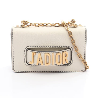 ジャディオール チェーンショルダーバッグ レザー オフホワイト クリスチャンディオール バッグ Christian Dior