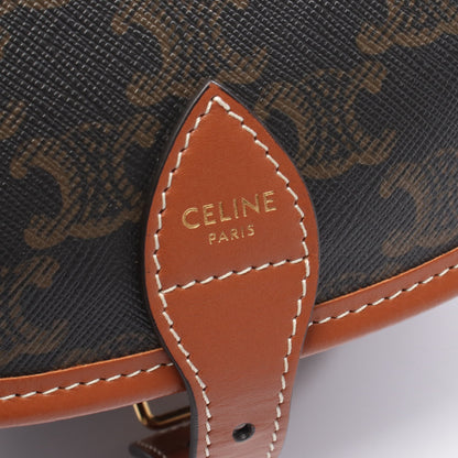 フォルコ ミディアムバッグ トリオンフ ショルダーバッグ PVC レザー ダークブラウン ブラウン セリーヌ バッグ CELINE