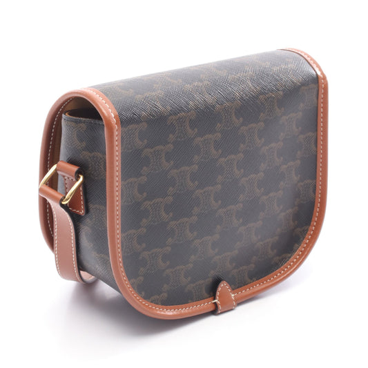 フォルコ ミディアムバッグ トリオンフ ショルダーバッグ PVC レザー ダークブラウン ブラウン セリーヌ バッグ CELINE