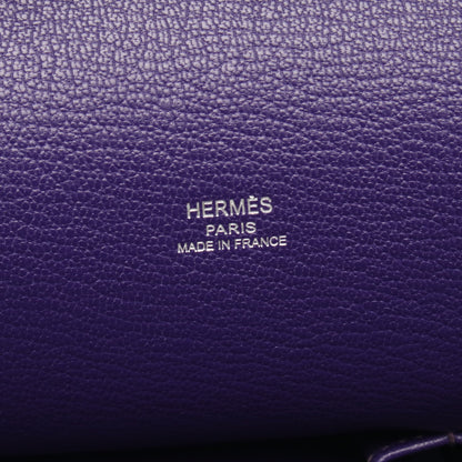 ジプシエール28 アイリス ショルダーバッグ トリヨンクレマンス パープル シルバー金具 □O刻印 エルメス バッグ HERMES