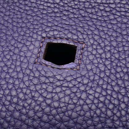 ジプシエール28 アイリス ショルダーバッグ トリヨンクレマンス パープル シルバー金具 □O刻印 エルメス バッグ HERMES