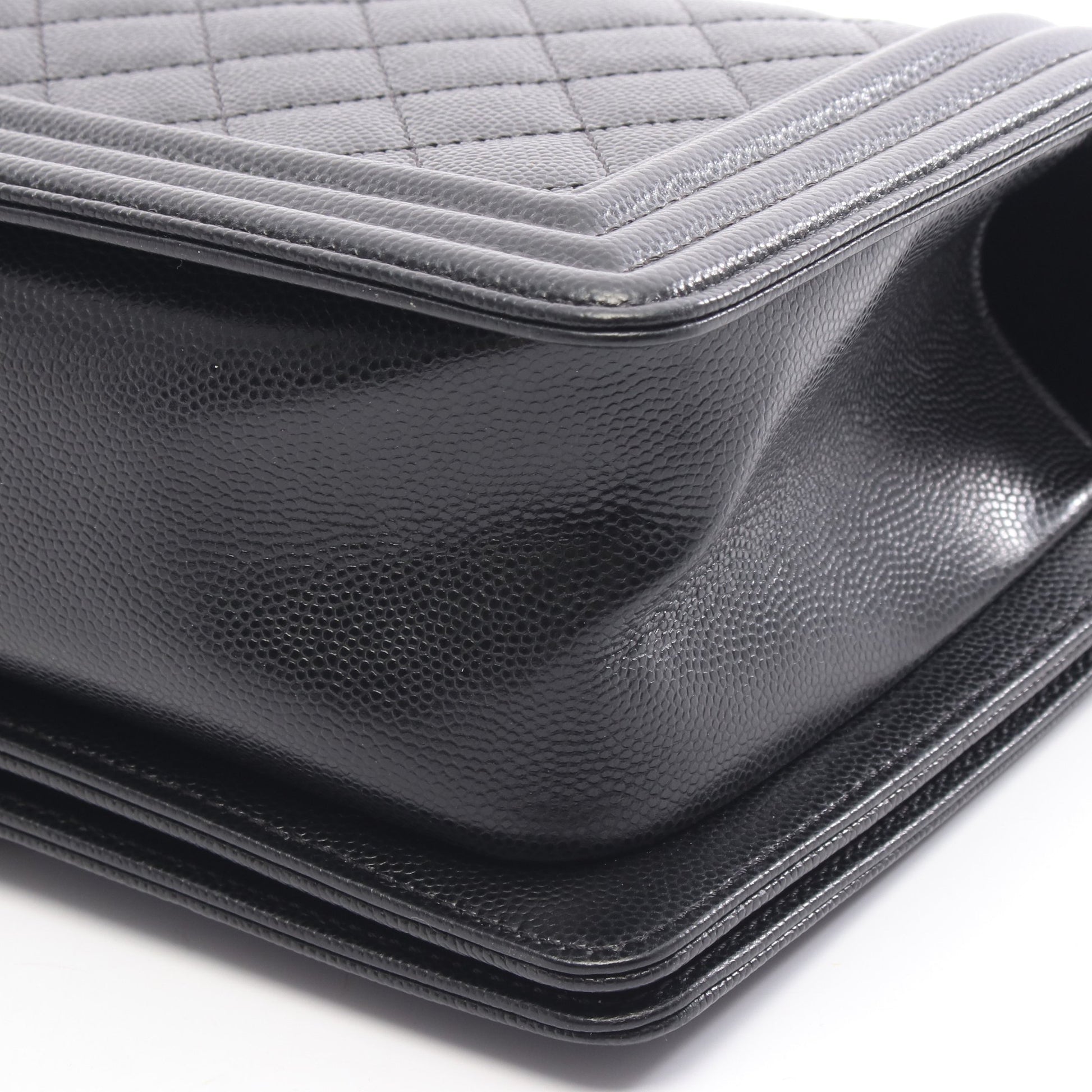 ボーイシャネル チェーンショルダーバッグ キャビアスキン ブラック シルバー金具 シャネル バッグ CHANEL