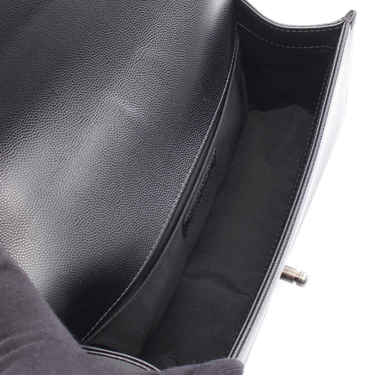 ボーイシャネル チェーンショルダーバッグ キャビアスキン ブラック シルバー金具 シャネル バッグ CHANEL