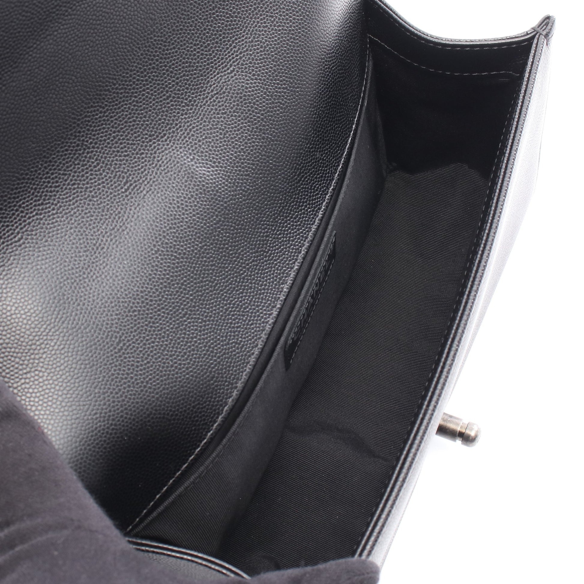 ボーイシャネル チェーンショルダーバッグ キャビアスキン ブラック シルバー金具 シャネル バッグ CHANEL