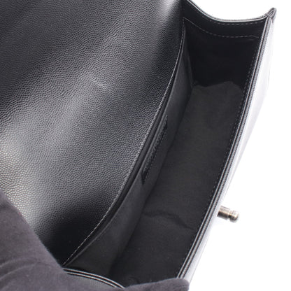 ボーイシャネル チェーンショルダーバッグ キャビアスキン ブラック シルバー金具 シャネル バッグ CHANEL