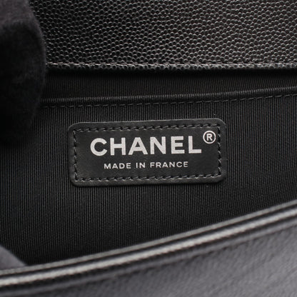 ボーイシャネル チェーンショルダーバッグ キャビアスキン ブラック シルバー金具 シャネル バッグ CHANEL