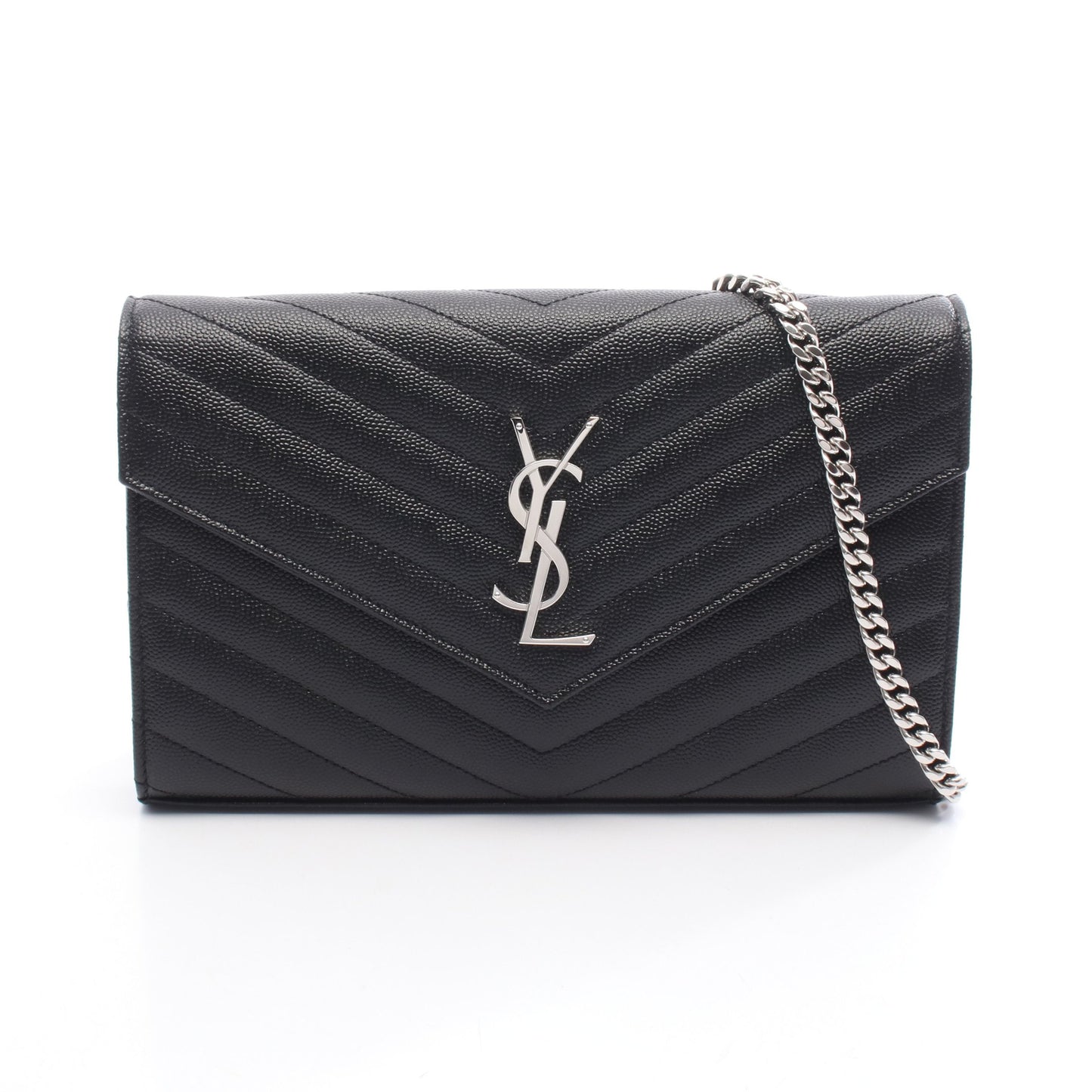 モノグラム サンローラン チェーンウォレット レザー ブラック イヴサンローラン バッグ YVES SAINT LAURENT