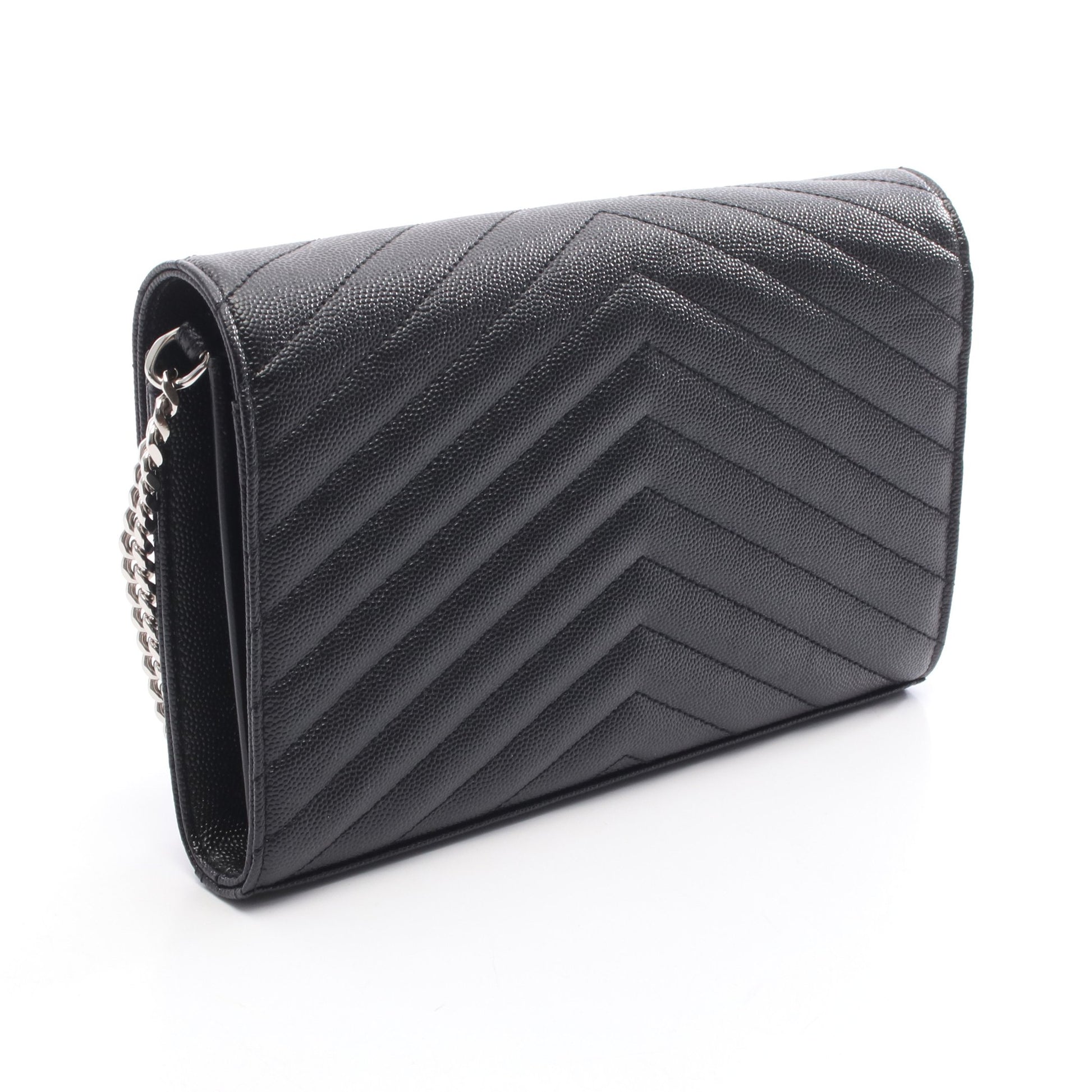 モノグラム サンローラン チェーンウォレット レザー ブラック イヴサンローラン バッグ YVES SAINT LAURENT