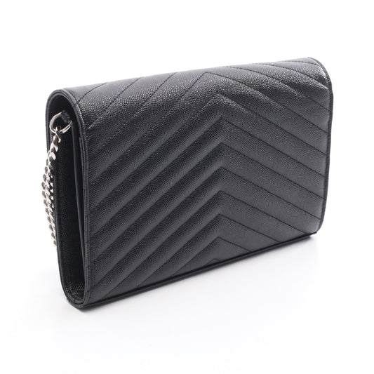 モノグラム サンローラン チェーンウォレット レザー ブラック イヴサンローラン バッグ YVES SAINT LAURENT