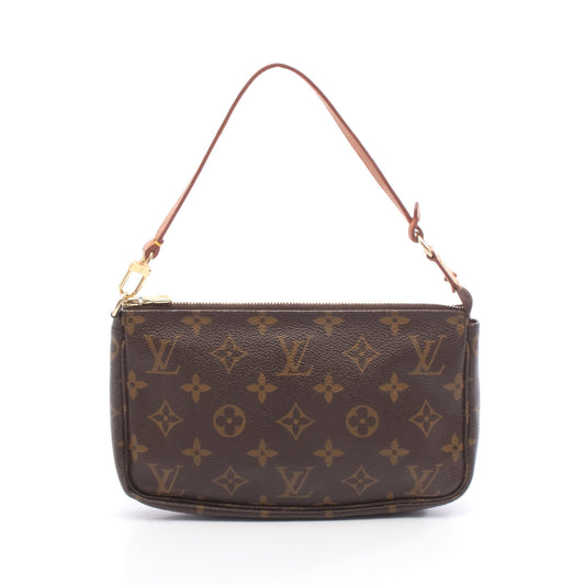 ポシェットアクセソワール モノグラム ハンドバッグ PVC レザー ブラウン ルイヴィトン バッグ LOUIS VUITTON