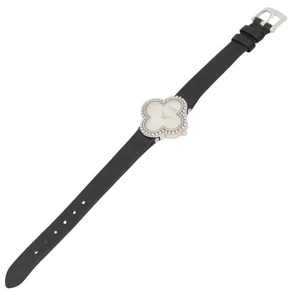 アルハンブラ スモールモデル ウォッチ レディース 腕時計 クオーツ K18WG（ホワイトゴールド） レザー ホワイト ホワイトシェル ヴァンクリーフアンドアーペル 時計 Van Cleef & Arpels