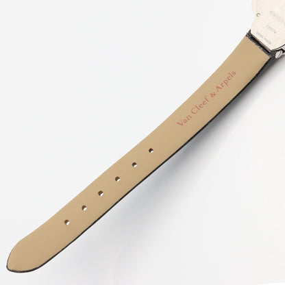 アルハンブラ スモールモデル ウォッチ レディース 腕時計 クオーツ K18WG（ホワイトゴールド） レザー ホワイト ホワイトシェル ヴァンクリーフアンドアーペル 時計 Van Cleef & Arpels