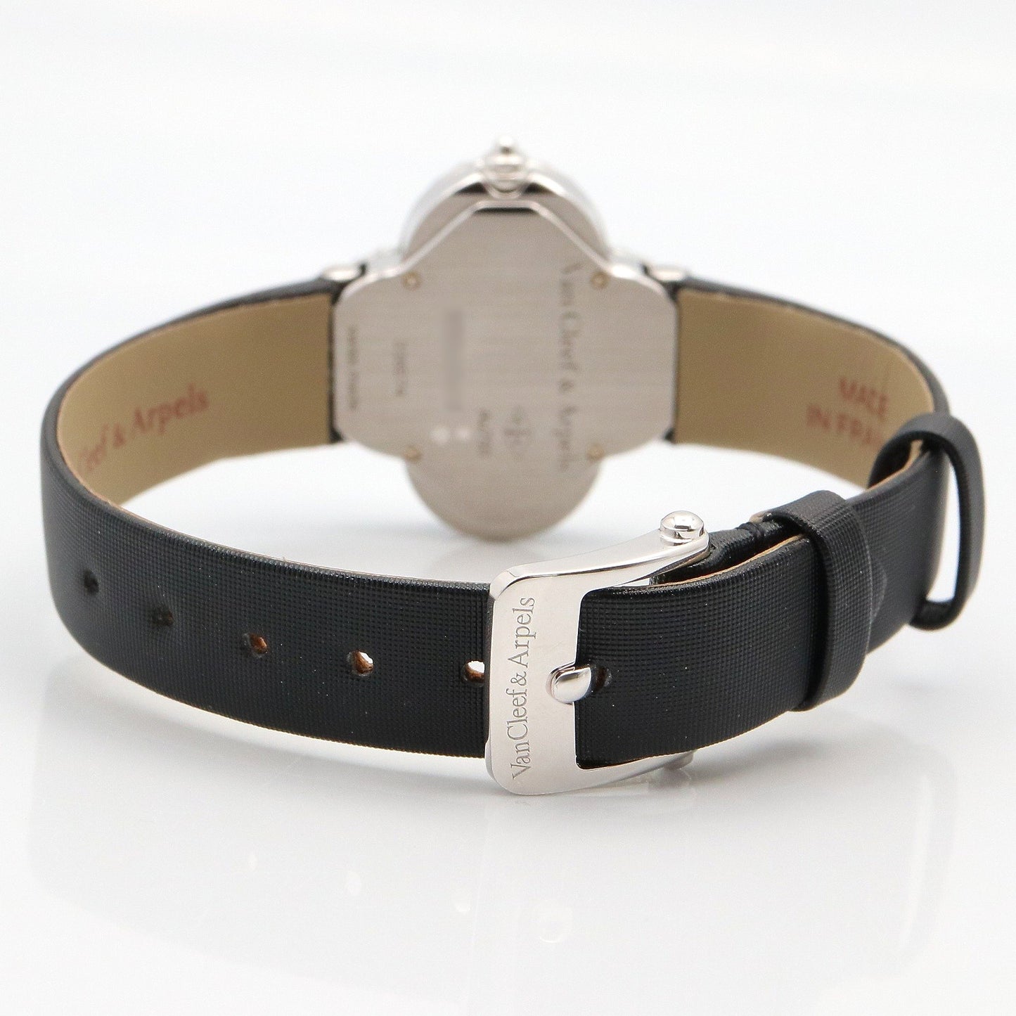 アルハンブラ スモールモデル ウォッチ レディース 腕時計 クオーツ K18WG（ホワイトゴールド） レザー ホワイト ホワイトシェル ヴァンクリーフアンドアーペル 時計 Van Cleef & Arpels