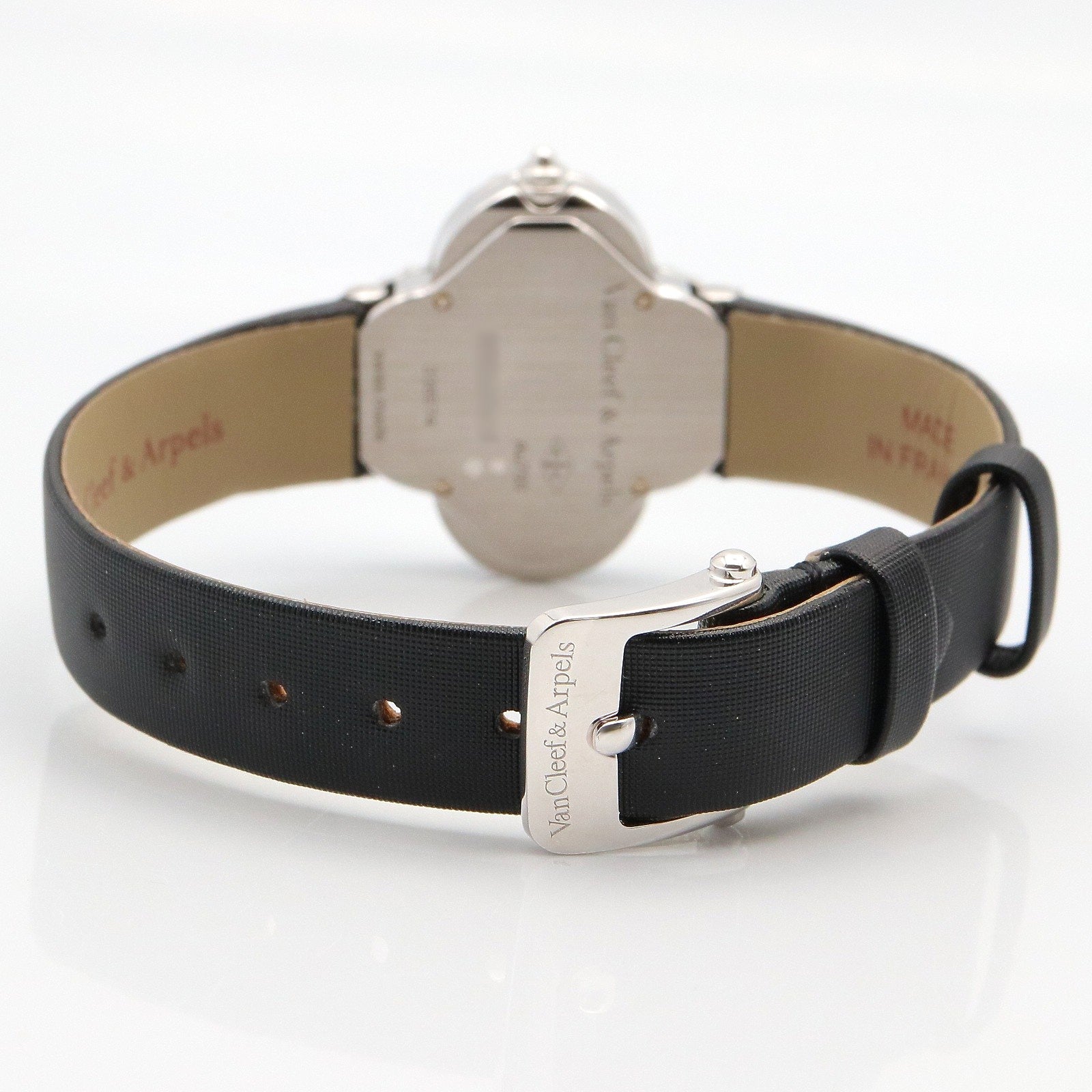 アルハンブラ スモールモデル ウォッチ レディース 腕時計 クオーツ K18WG（ホワイトゴールド） レザー ホワイト ホワイトシェル ヴァンクリーフアンドアーペル 時計 Van Cleef & Arpels