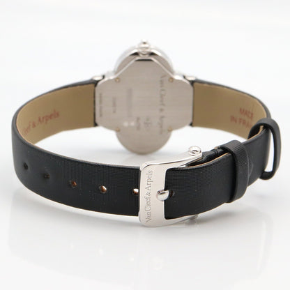 アルハンブラ スモールモデル ウォッチ レディース 腕時計 クオーツ K18WG（ホワイトゴールド） レザー ホワイト ホワイトシェル ヴァンクリーフアンドアーペル 時計 Van Cleef & Arpels