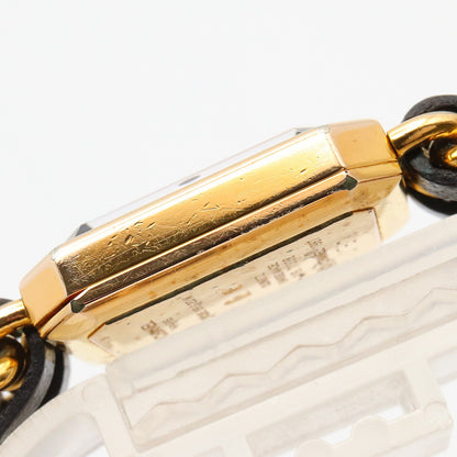 プルミエール L レディース 腕時計 クオーツ GP（ゴールドメッキ） レザー ブラック シャネル 時計 CHANEL